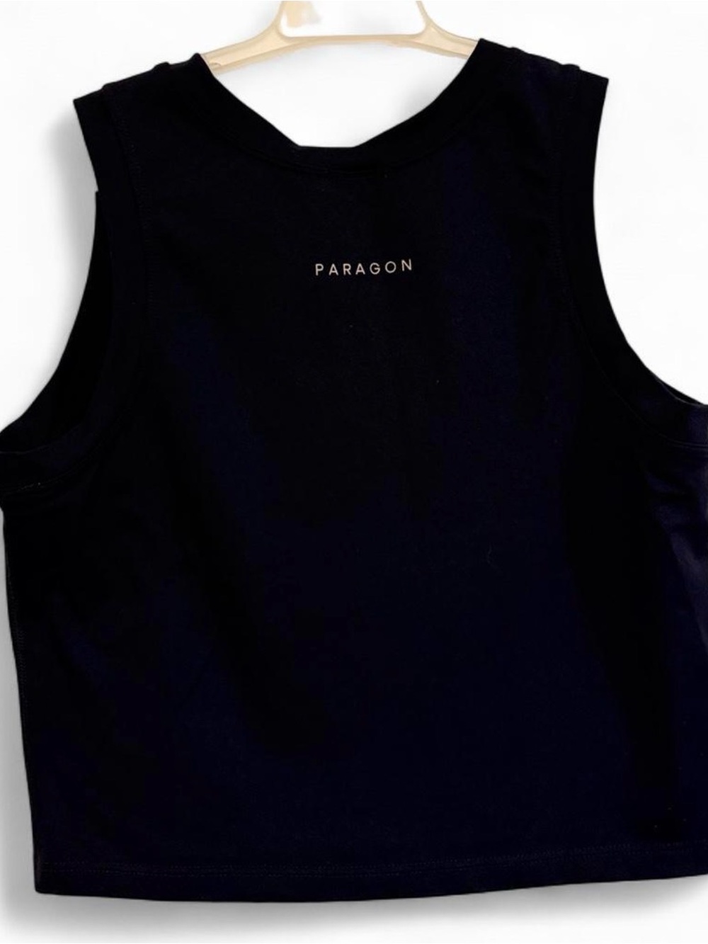 PARAGON Black Crop Tank Top with Back Logo